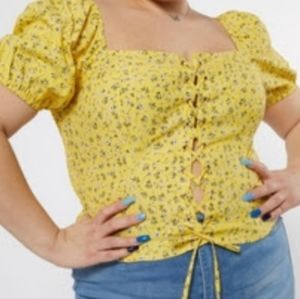 *DONATED* Rue21+ Laceup Floral Shirt - 2X